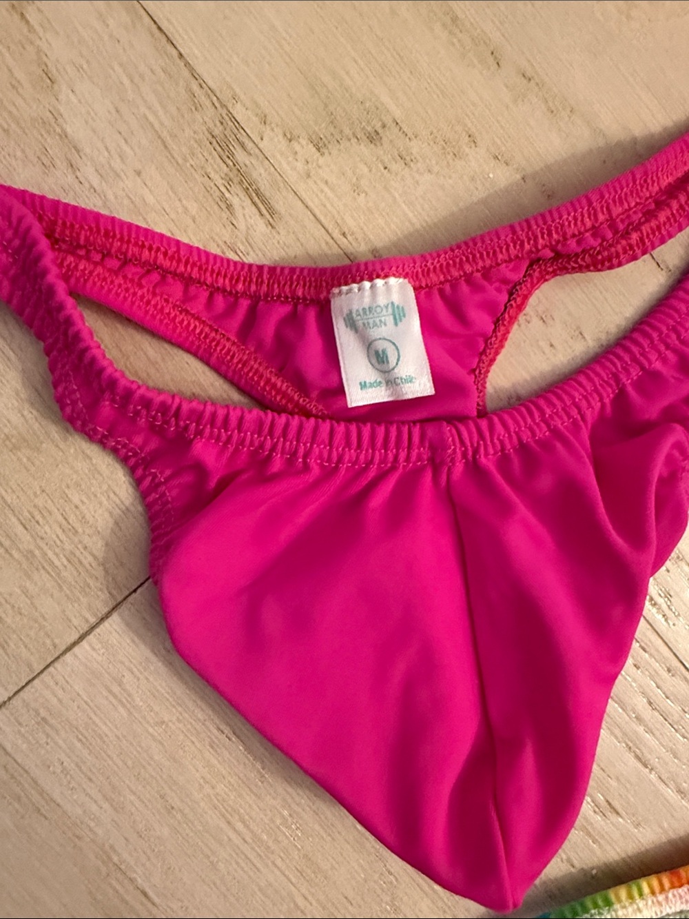Men's Swim Briefs - Magenta & Rainbow - - Picture 3 of 4